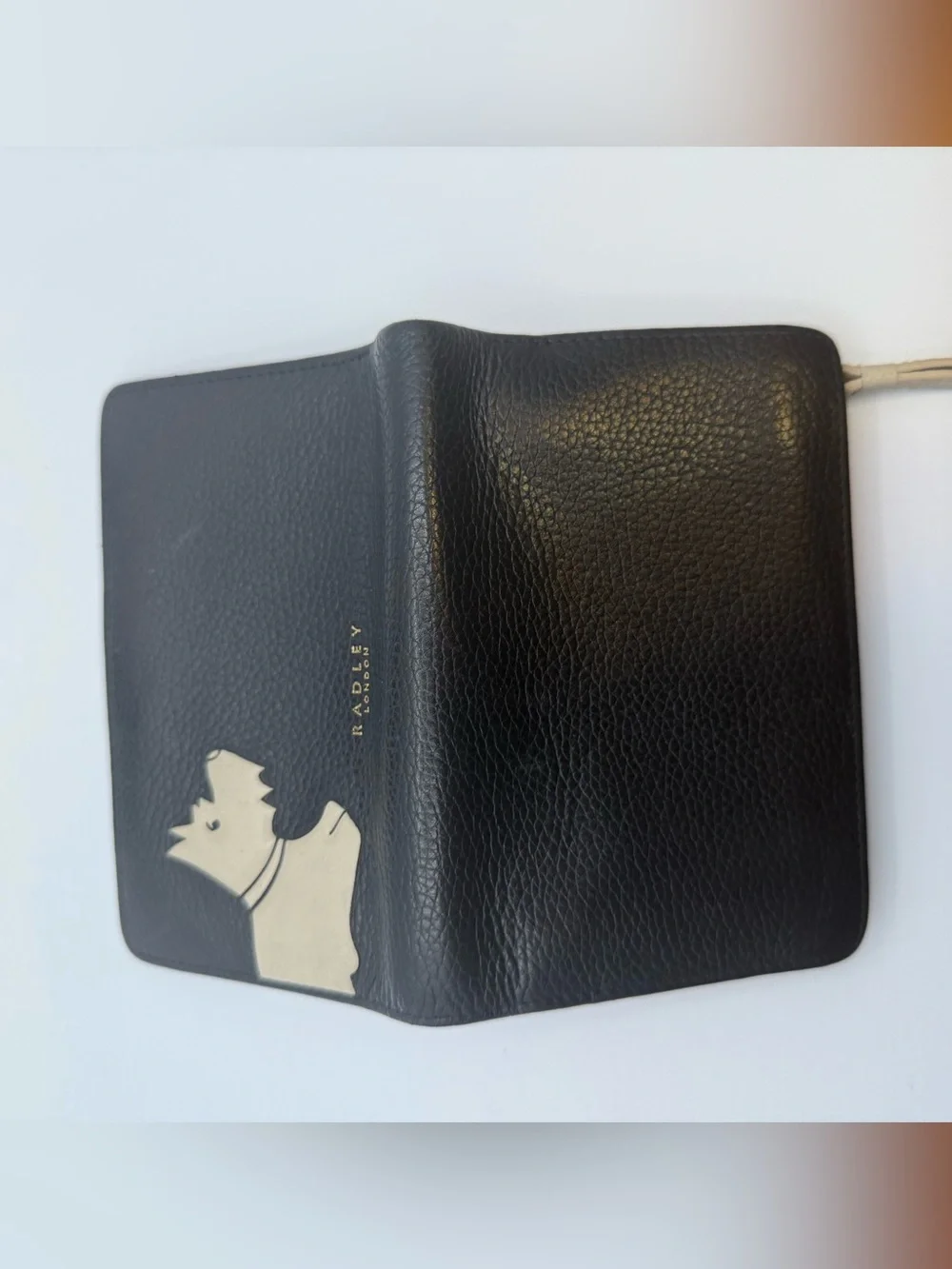 Radley London Medium Scottie Dog Leather Wallet Black & Cream Bifold Zip Coin - Picture 3 of 6